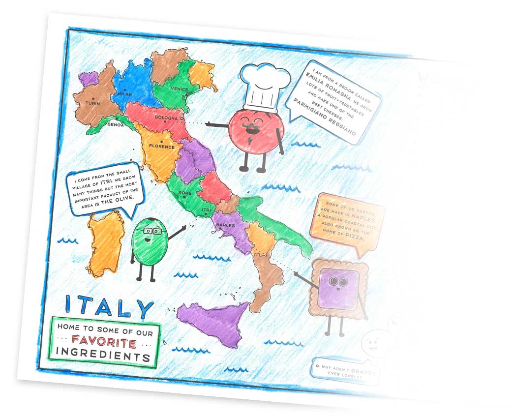 Map of Italy, Kids Menu