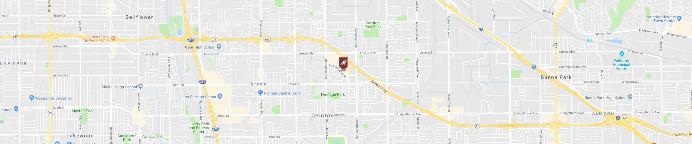 Google Map for the Cerritos Location