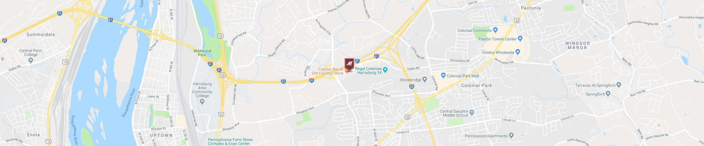 Google Map for the Harrisburg Location