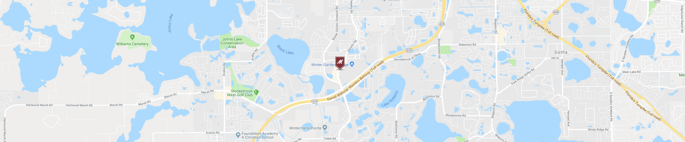 Google Map for the Winter Garden Location