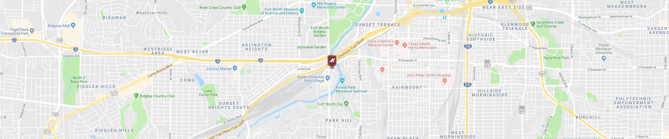 Google Map for the Fort Worth - University Location