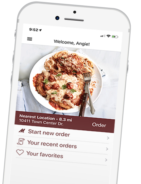 Illustration of New Macaroni Grill Mobile App